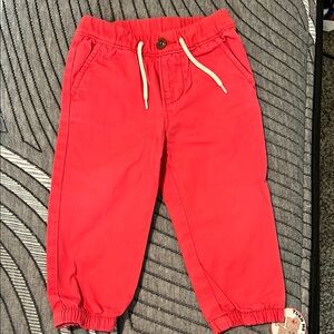 GAP Red Jogger Sweatpants with Elastic Waistband